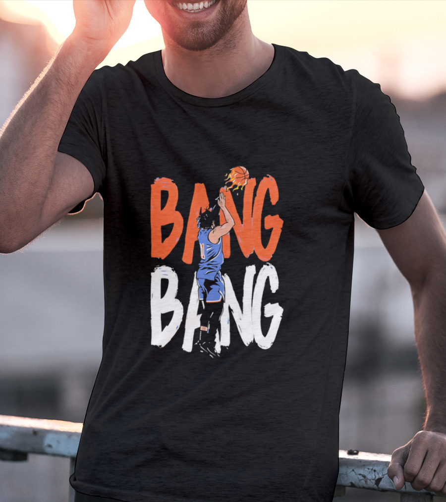 Jalen Brunson New York Knicks Bang Bang Basketball Player In Action T-Shirt