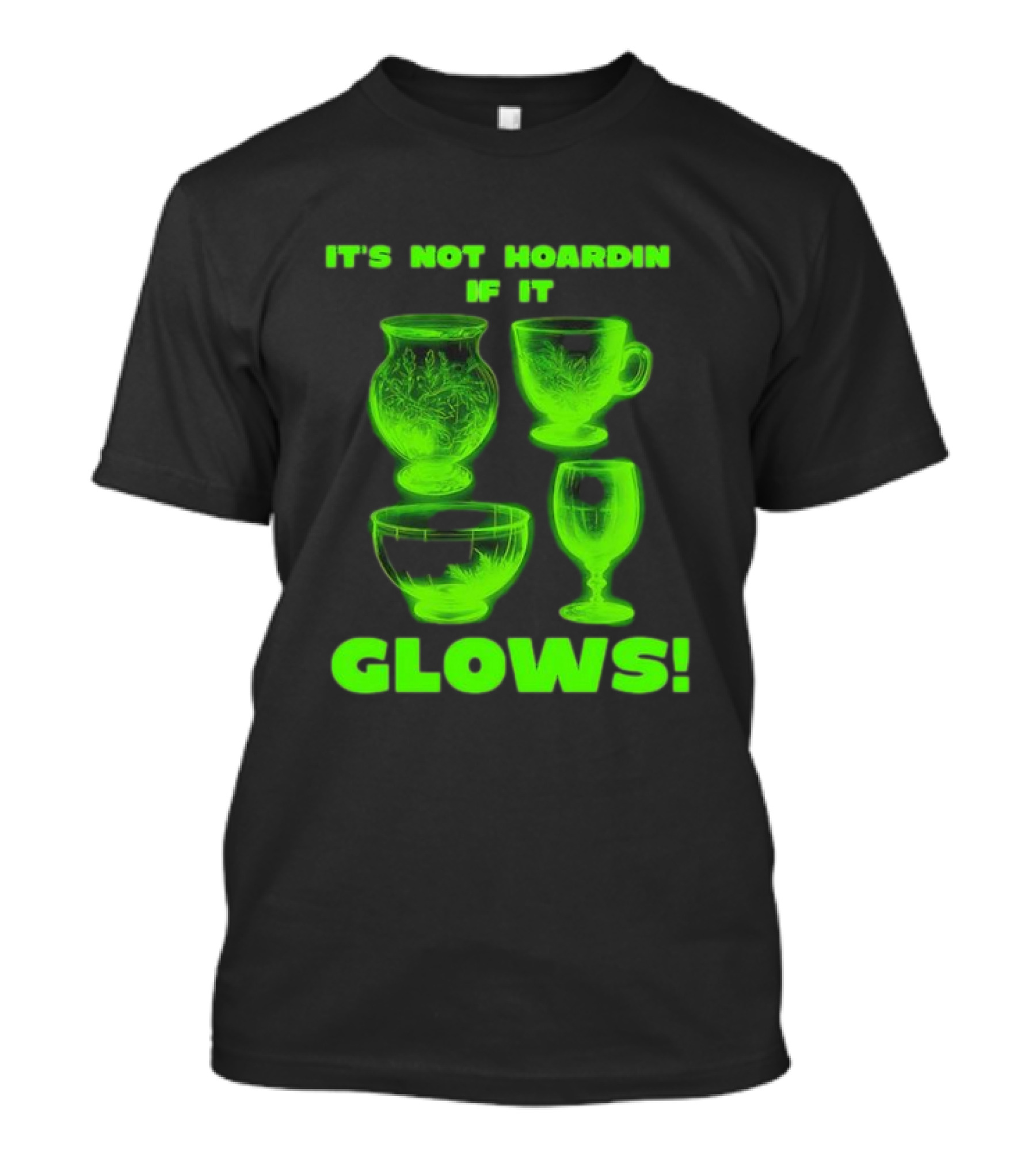 It’s Not Hoarding If It Glows Neon Glassware Collection T-Shirt