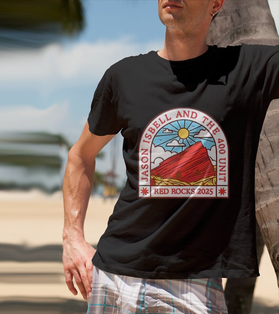 Jason Isbell And The 400 Unit Red Rocks 2025 Sun And Mountains T-Shirt