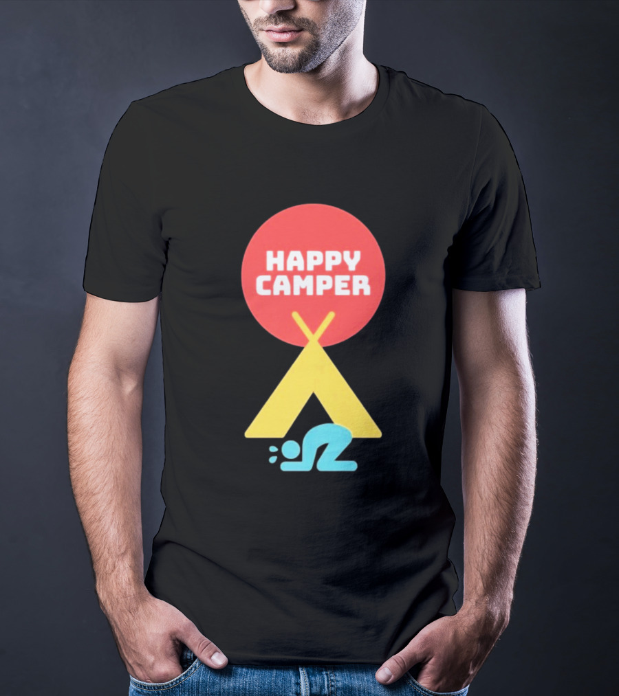 Jim Gaffigan Happy Camper Tent Emoji T-Shirt