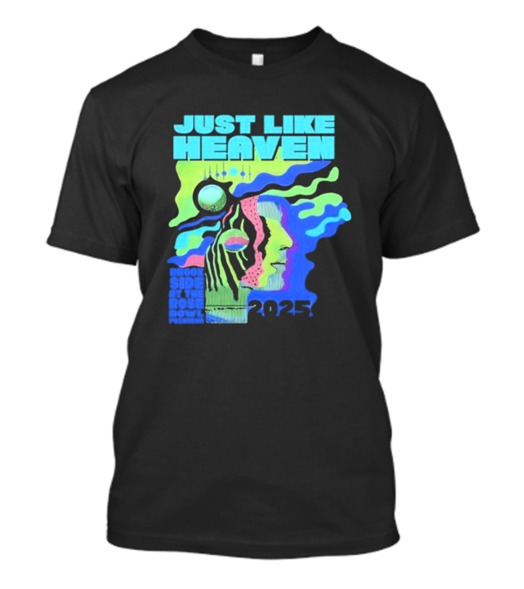 Just Like Heaven Time And Space 2025 Psychedelic Face And Abstract Cosmic Imagery T-Shirt
