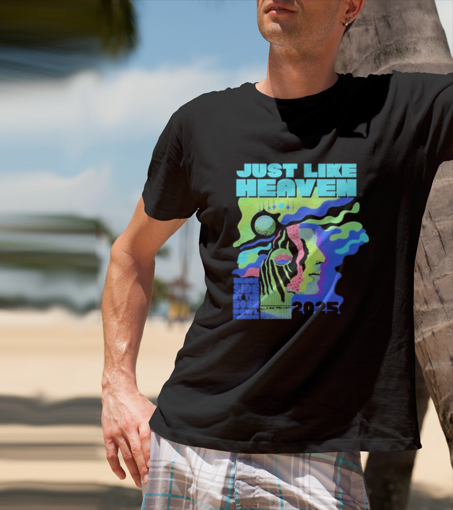 Just Like Heaven Time And Space 2025 Psychedelic Face And Abstract Cosmic Imagery T-Shirt