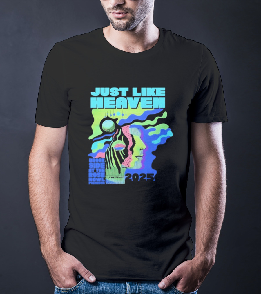 Just Like Heaven Time And Space 2025 Psychedelic Face And Abstract Cosmic Imagery T-Shirt