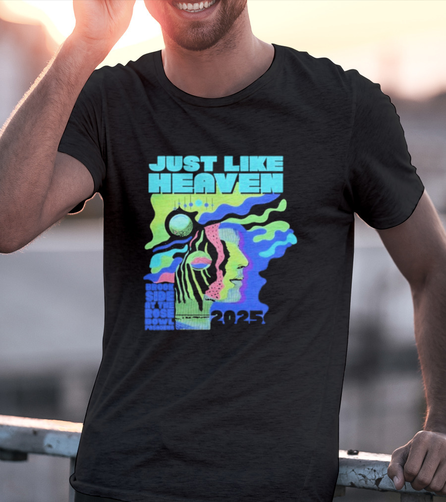 Just Like Heaven Time And Space 2025 Psychedelic Face And Abstract Cosmic Imagery T-Shirt
