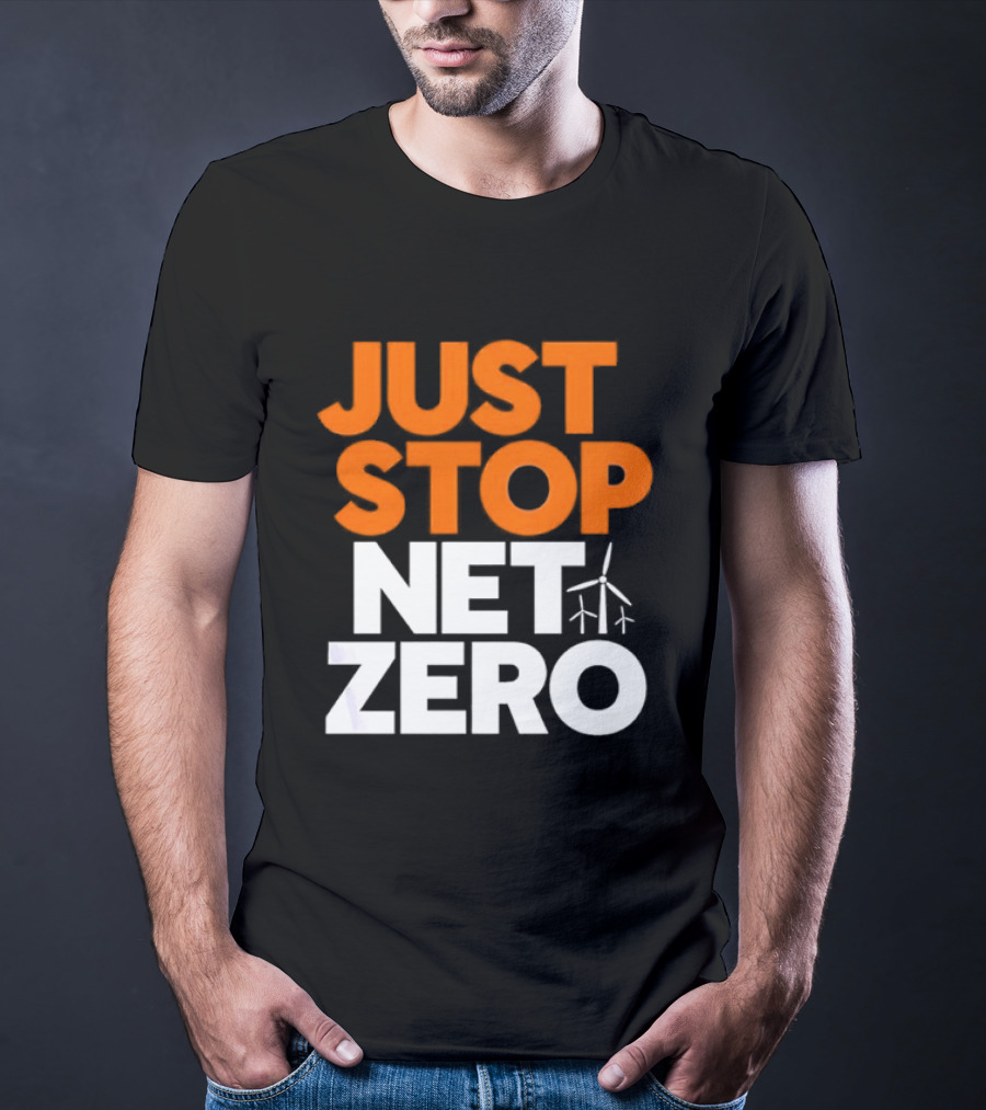 Just Stop Net Zero Wind Turbine Icon T-Shirt