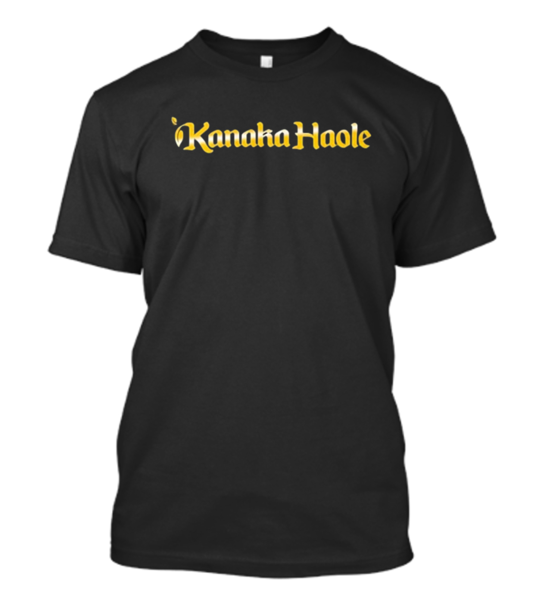 Kanaka Haole Gold Text With Leaf Accent T-Shirt