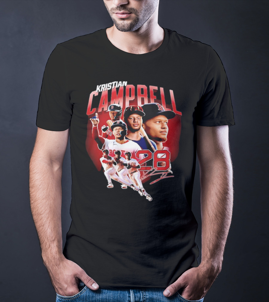 Kristian Campbell Baseball Red Sox Number 28 T-Shirt