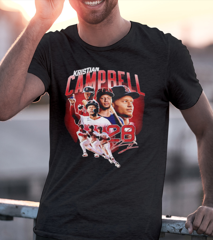 Kristian Campbell Baseball Red Sox Number 28 T-Shirt