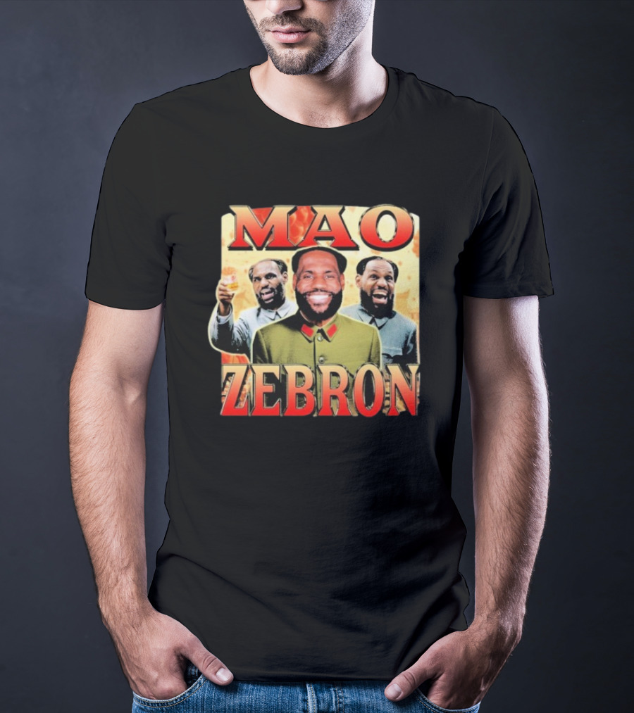 Mao Zebron Lebron James Fusion In Vintage Propaganda Style T-Shirt