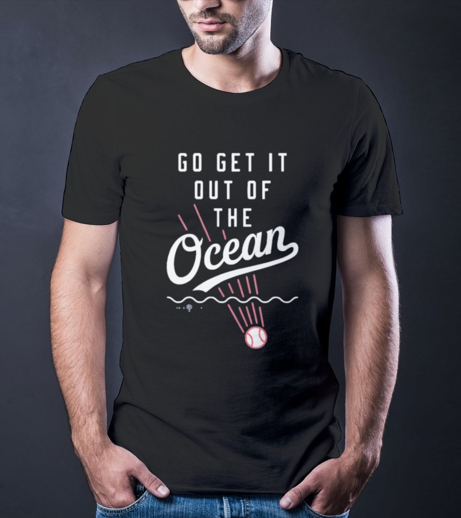 Los Angeles Dodgers Go Get It Out Of The Ocean Baseball Wave T-Shirt