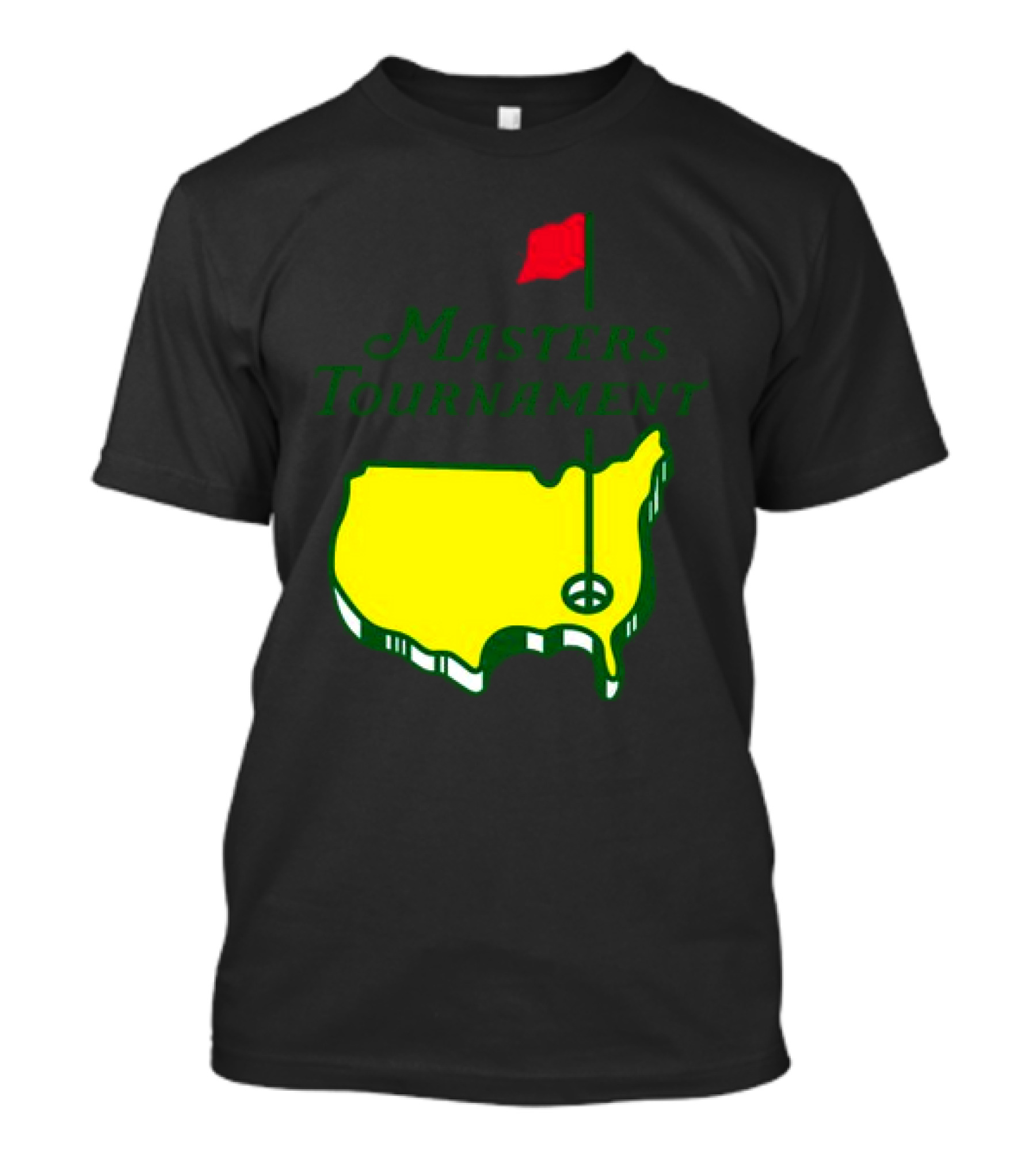 Masters Tournament Yellow Map With Red Flag T-Shirt