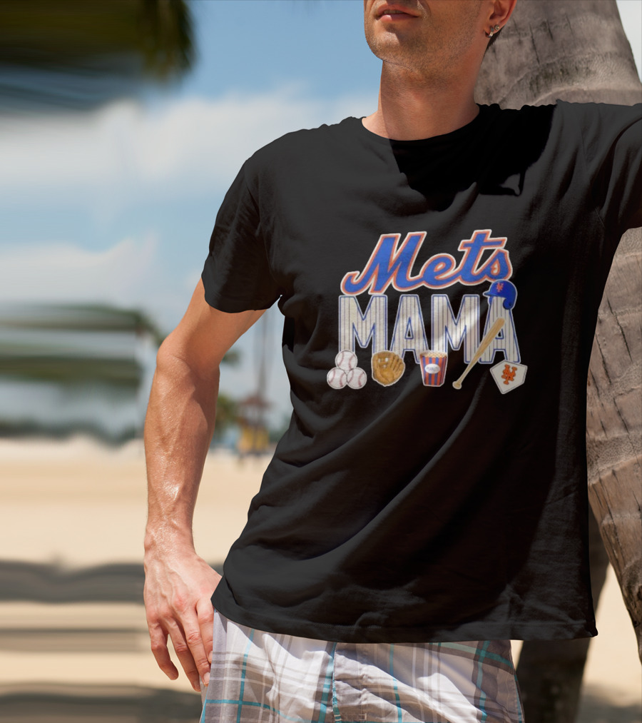 Mets Mama Mother’s Day Peanuts MLB Baseball Glove Bat Cap T-Shirt