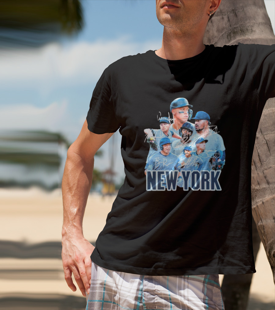 New York Yankees MLB Players Series Signatures Team Portrait T-Shirt
