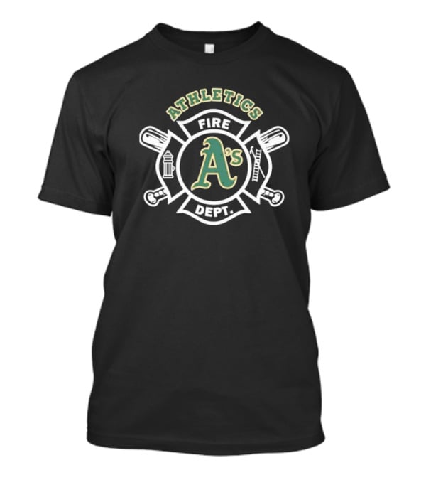 Oakland Athletics A's Fire Dept Firefighters Maltese Cross Design T-Shirt