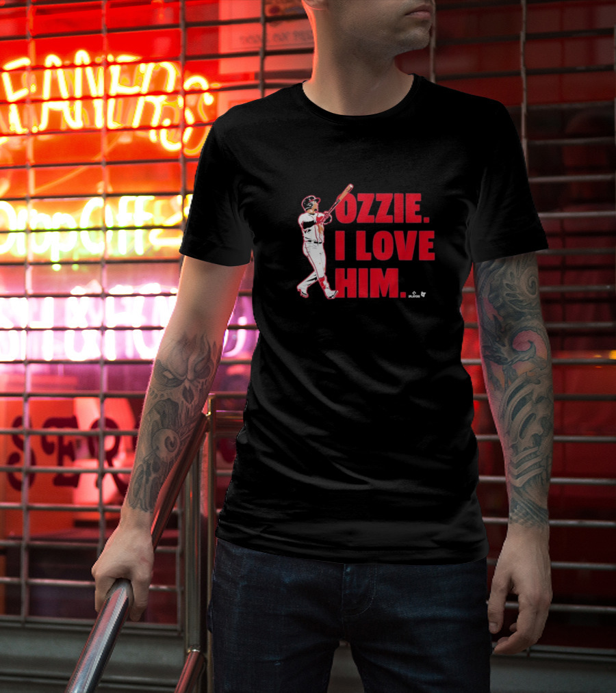 Ozzie I Love Him Baseball Player Swinging Bat T-Shirt