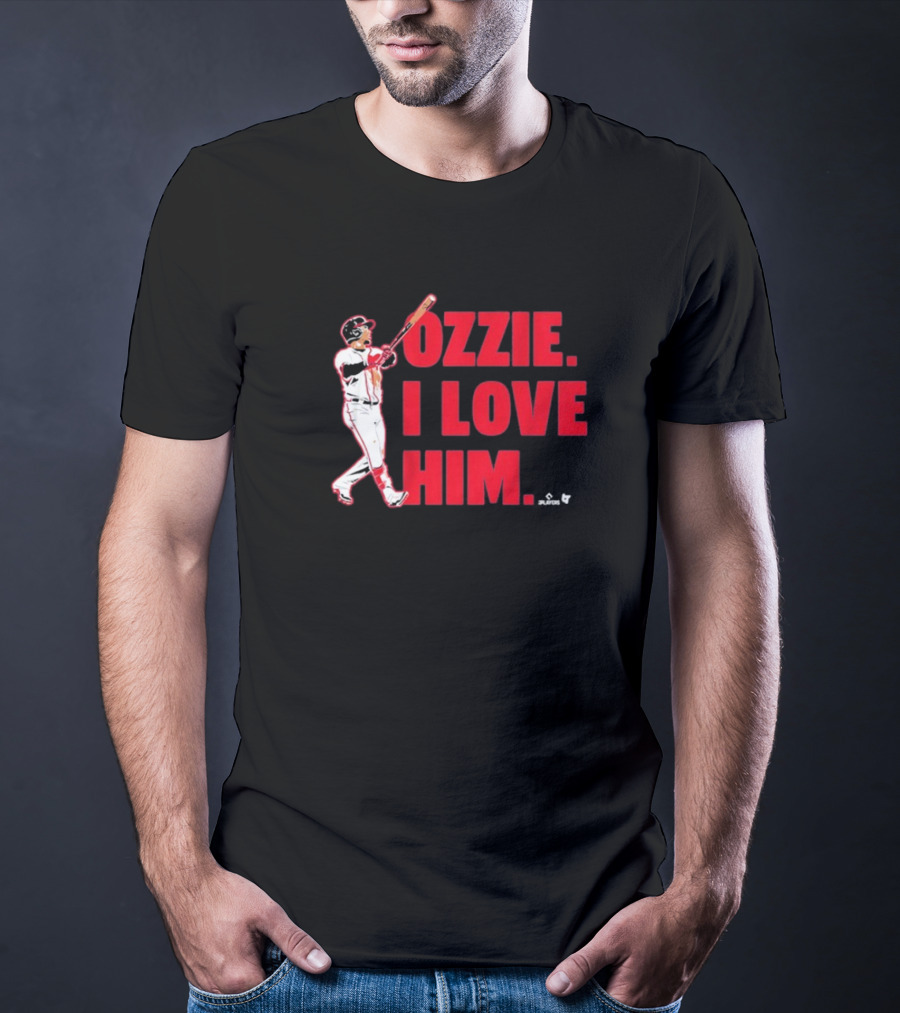 Ozzie I Love Him Baseball Player Swinging Bat T-Shirt