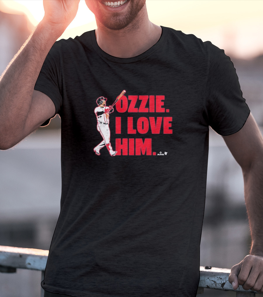 Ozzie I Love Him Baseball Player Swinging Bat T-Shirt