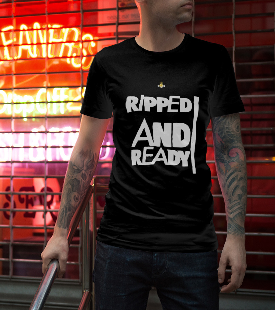 Ripped And Ready Chicken Dumbbell Fitness Motivation T-Shirt