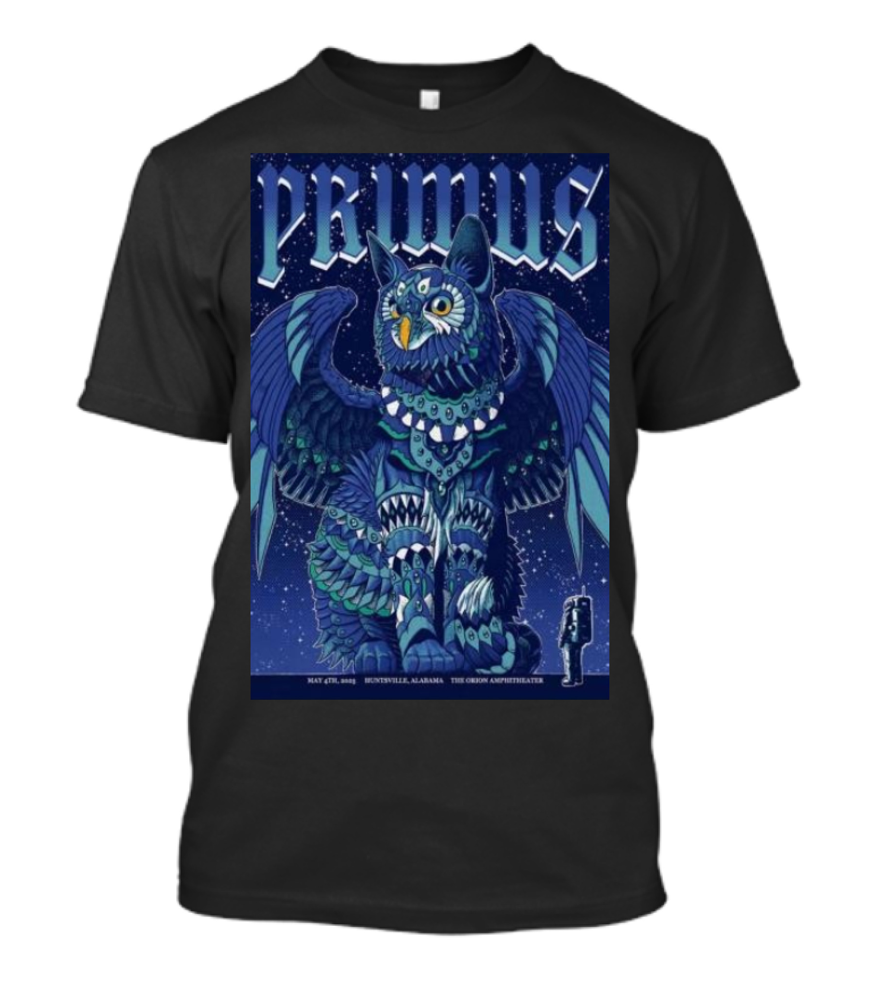 PRIMUS May 4 2025 Huntsville Alabama The Orion Amphitheater Owl Art T-Shirt