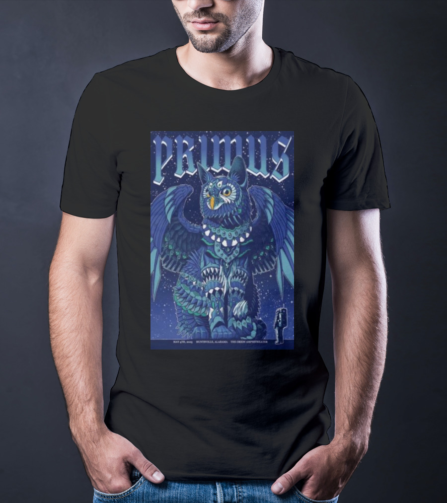 PRIMUS May 4 2025 Huntsville Alabama The Orion Amphitheater Owl Art T-Shirt