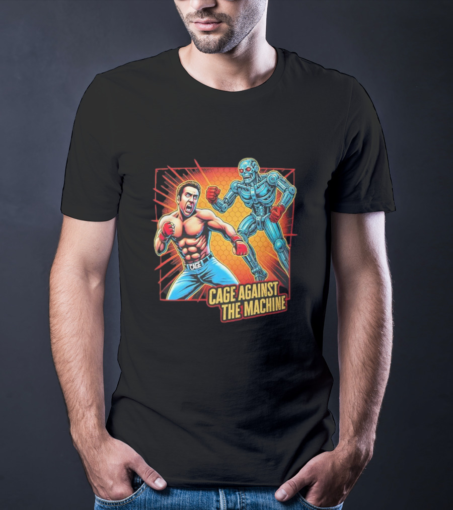 Cage Against The Machine Robot Showdown Boxing Battle T-Shirt