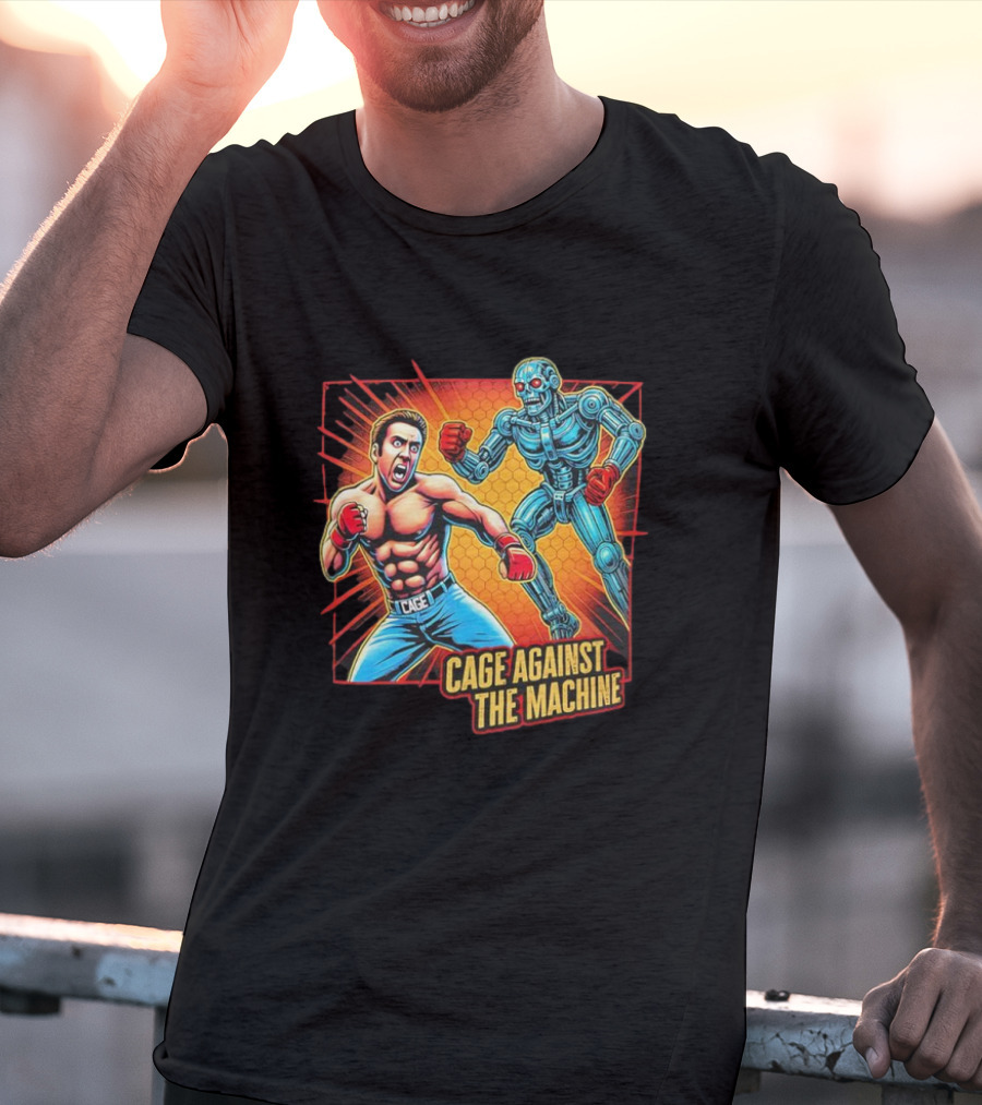 Cage Against The Machine Robot Showdown Boxing Battle T-Shirt