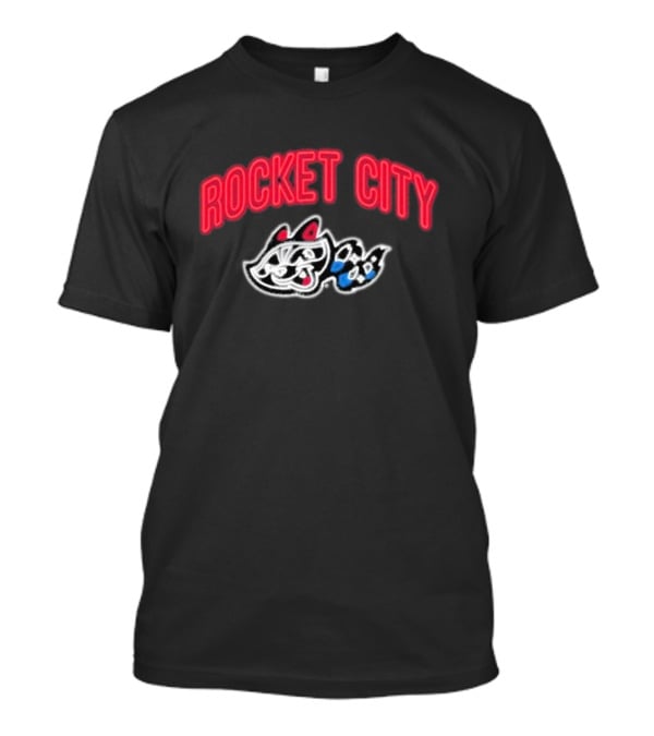 Rocket City Trash Pandas Neon Logo And Mascot T-Shirt