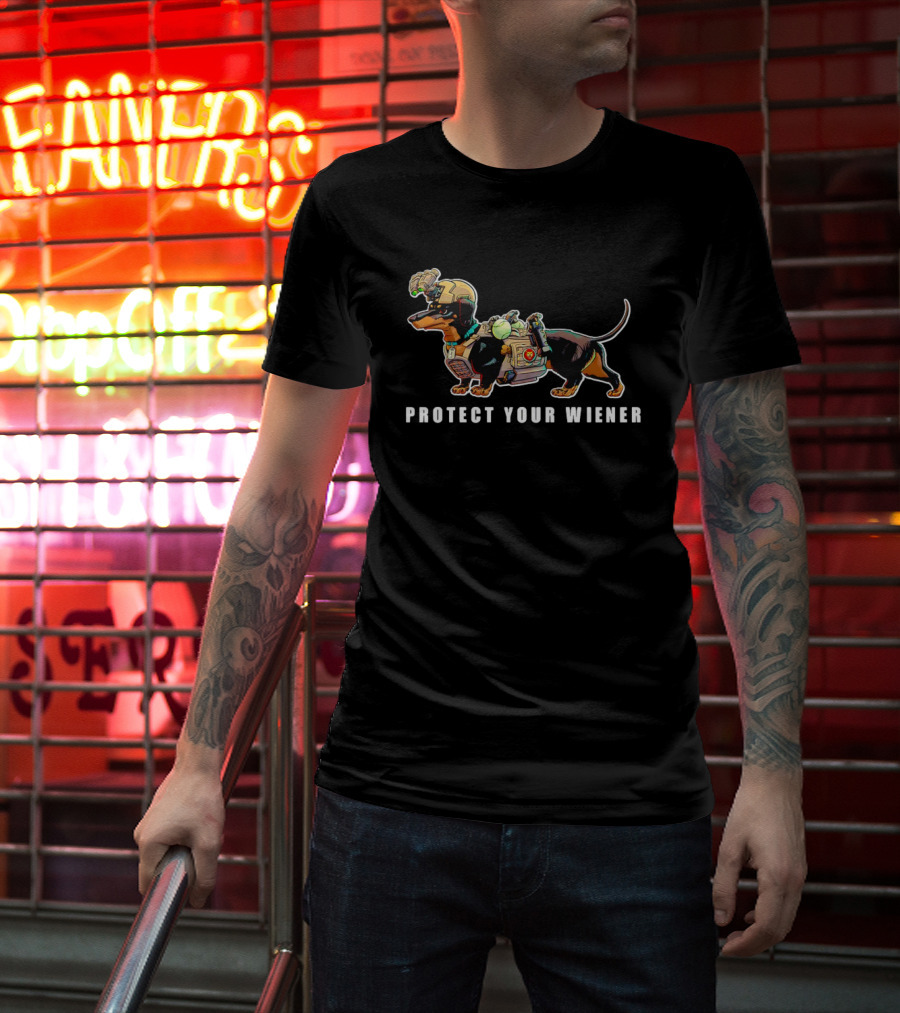 Protect Your Wiener Dachshund Soldier Helmet Tactical Gear T-Shirt
