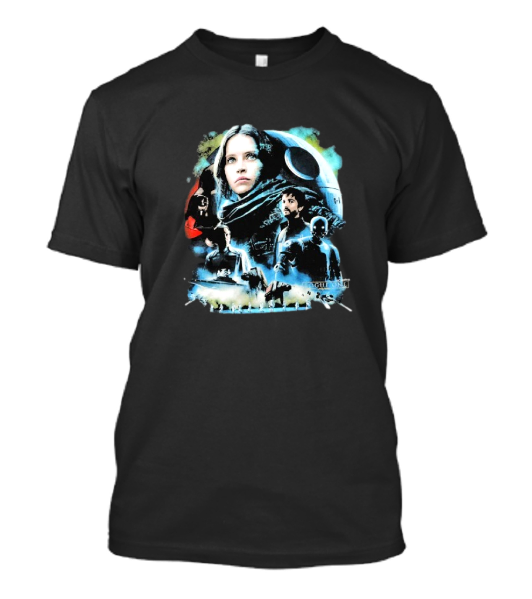Rogue One A Star Wars Story Geeks Rule 15 Jyn Erso Cassian K-2SO Darth Vader Silkscreen T-Shirt
