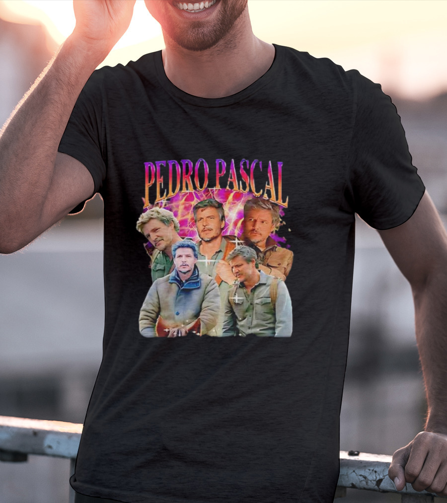 Pedro Pascal Joel Miller Retro Collage T-Shirt