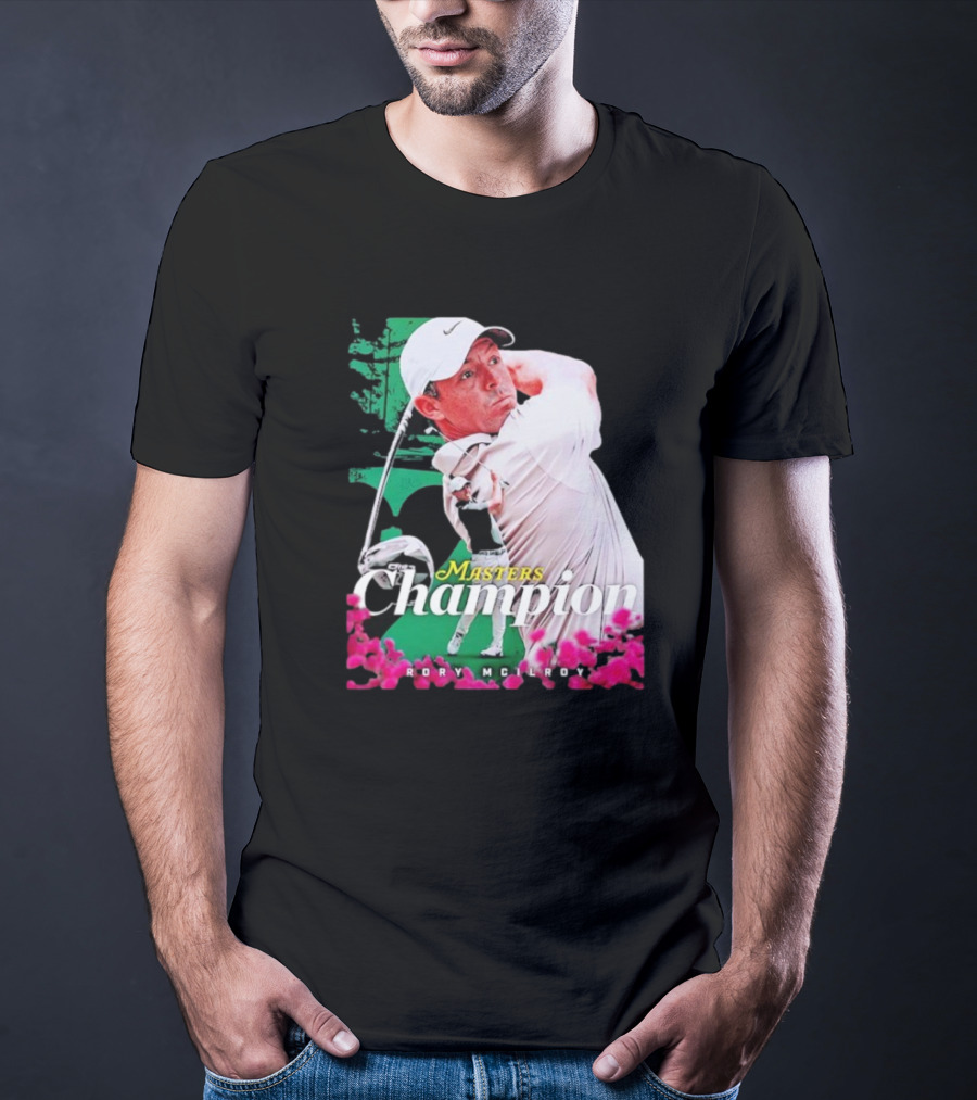 Masters Champion Rory McIlroy Golf Swing Portrait T-Shirt