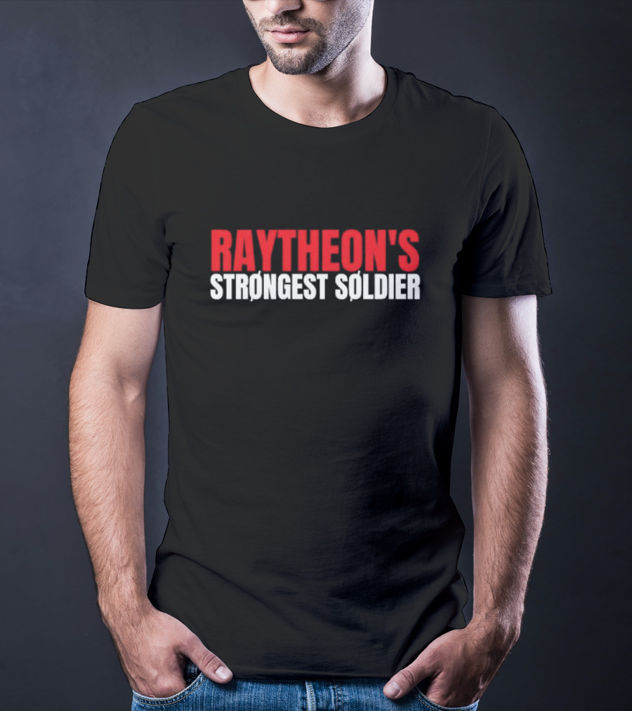 Raytheon’s Strongest Soldier Bold Red White Text T-Shirt