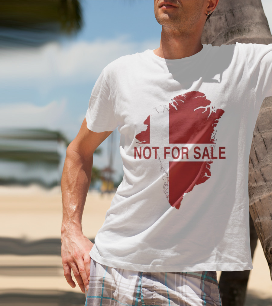 Greenland Not For Sale 2025 Red Map Protest T-Shirt