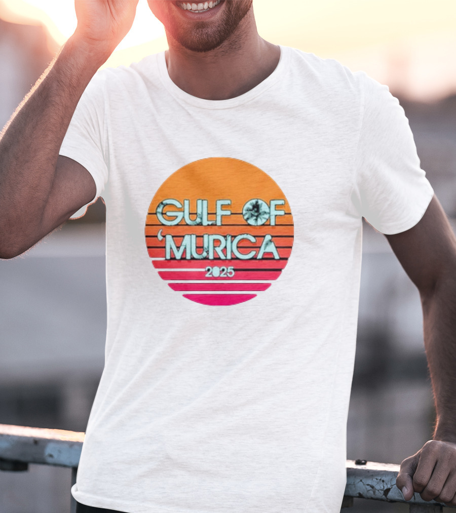 Gulf Of 'Murica 2025 Vintage Retro Sunset Vibe T-Shirt