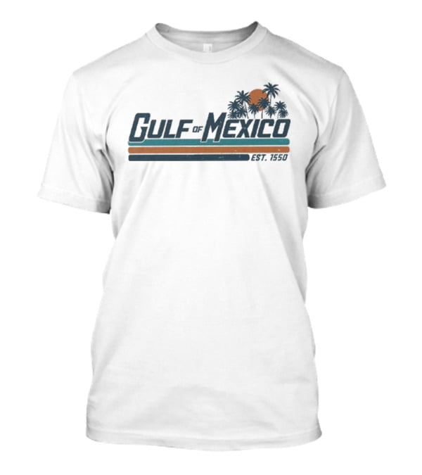 Gulf Of Mexico Est 1550 Palm Trees Retro Sunset Vintage Style T-Shirt