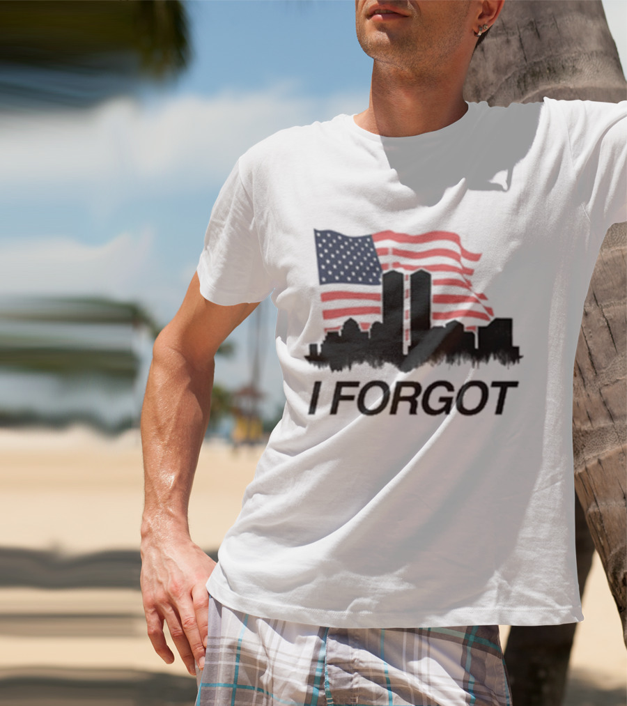 Flag I Forgot Red White Blue Building Shadows T-Shirt