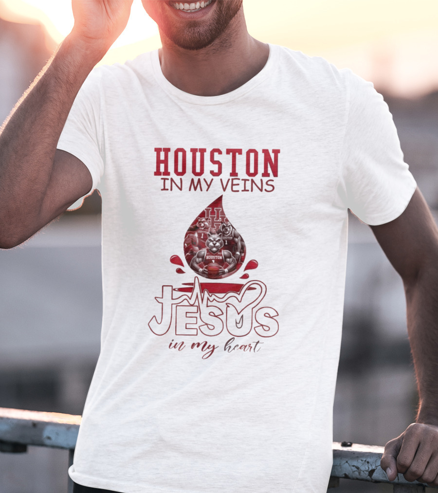 Houston In My Veins Jesus In My Heart 2025 T-Shirt