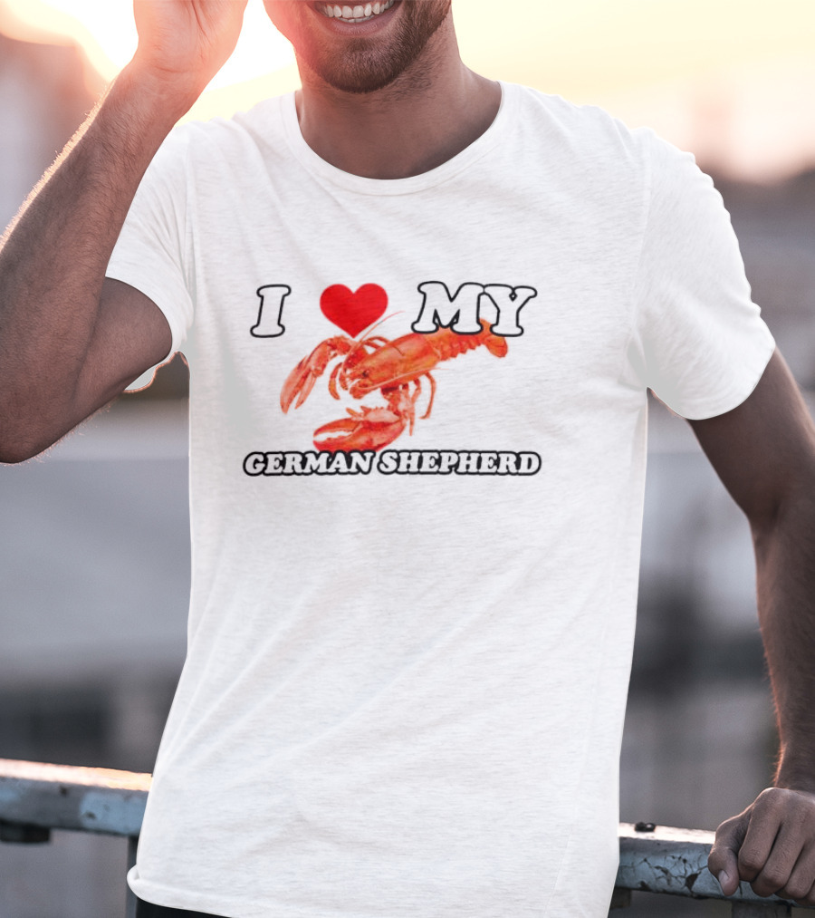 I Love My German Shepherd Lobster Heart T-Shirt