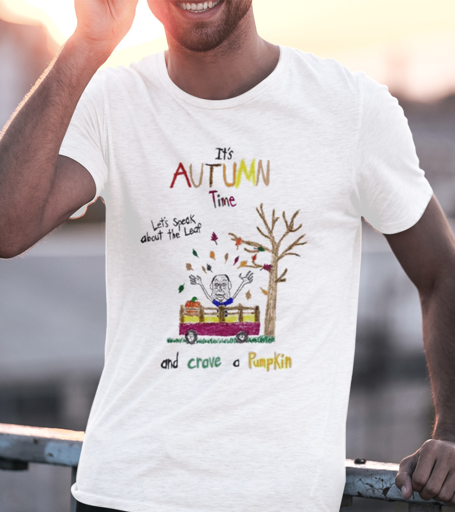 Autumn Time Leaves Falling Tree Carve Pumpkin Truck T-Shirt
