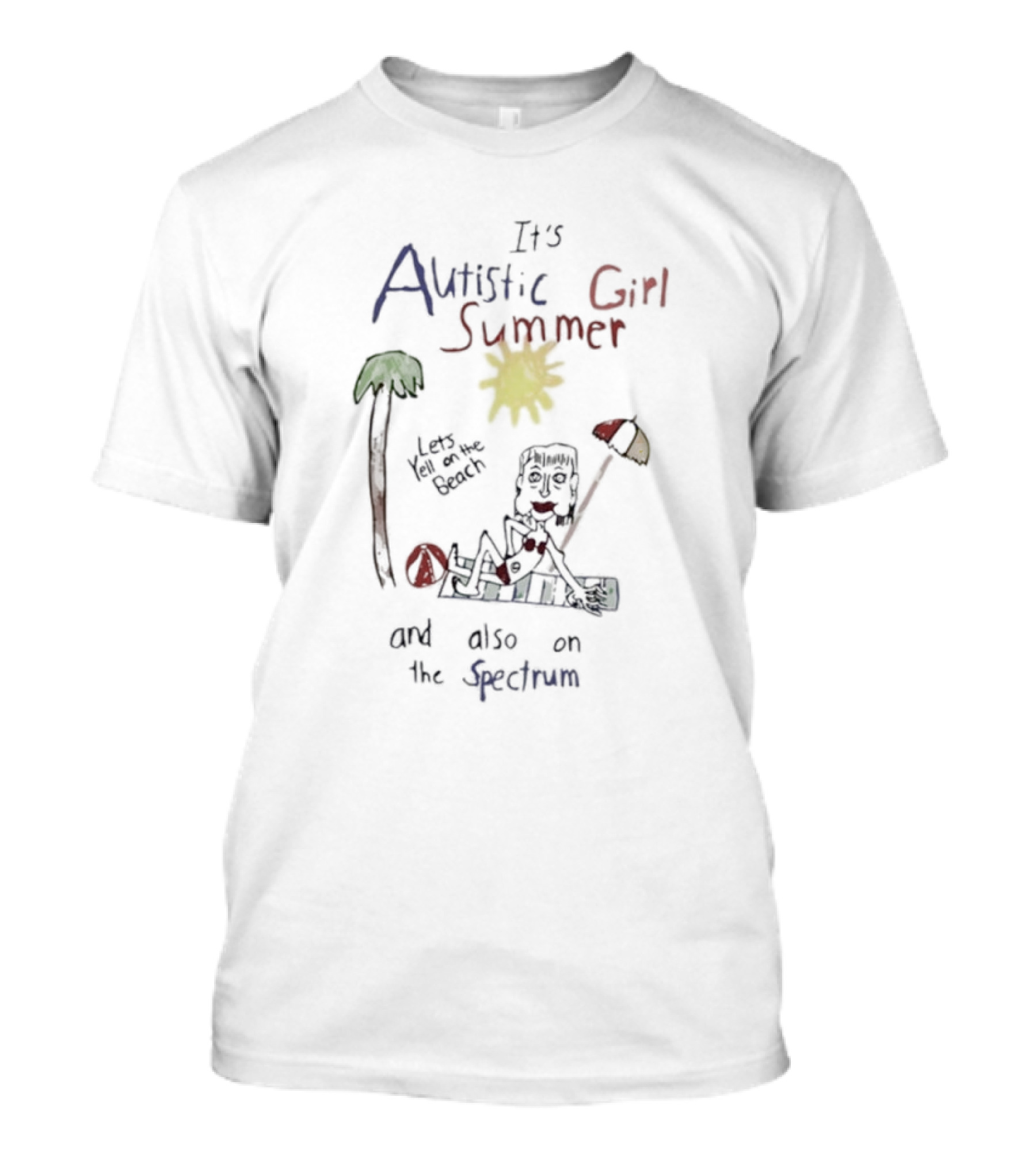 Its Autistic Girl Summer Beach Vibes With On The Spectrum Fun T-Shirt
