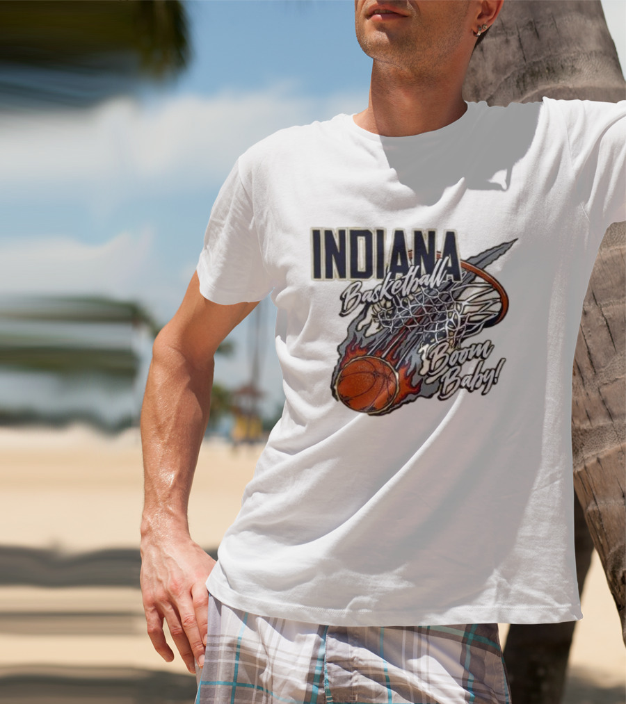 Indiana Pacers Basketball Boom Baby Fireball Slam Dunk T-Shirt