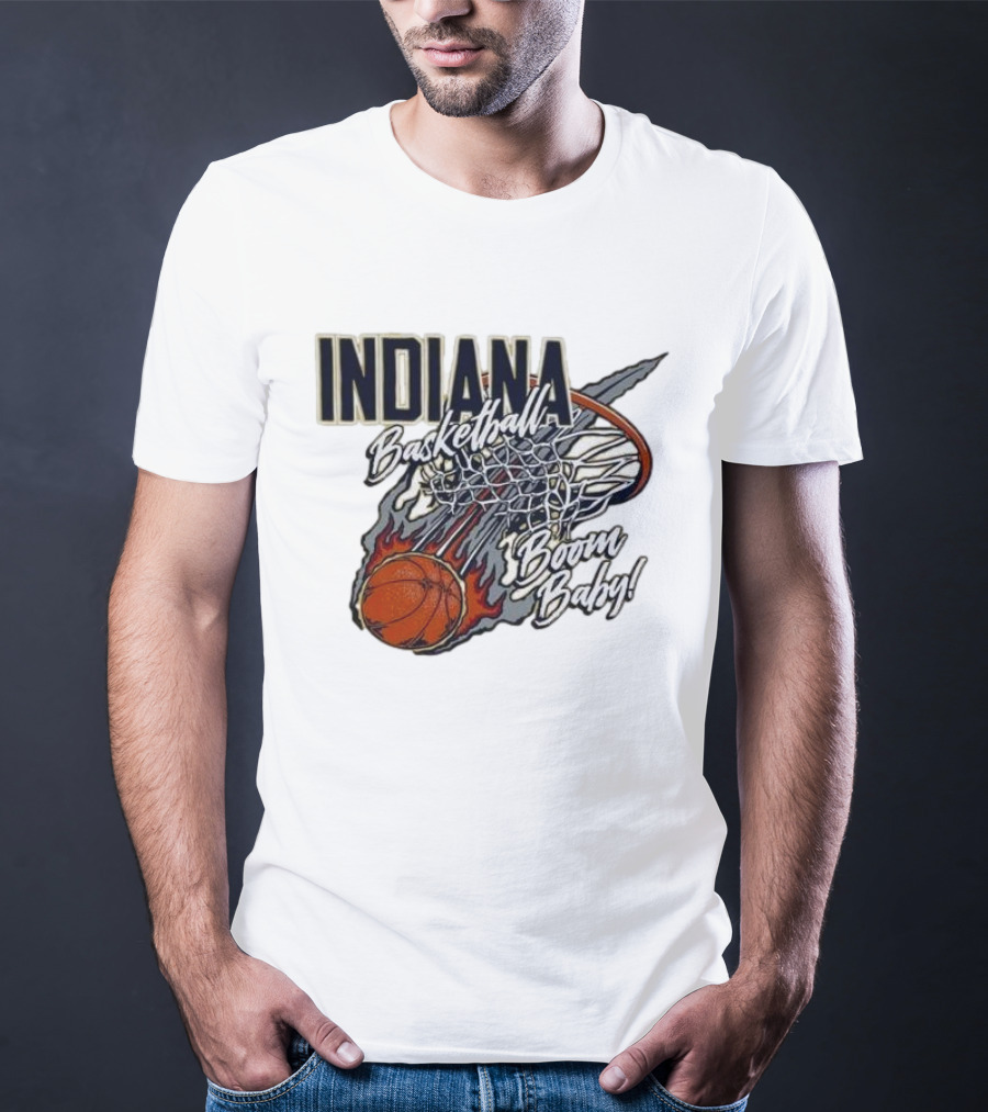 Indiana Pacers Basketball Boom Baby Fireball Slam Dunk T-Shirt