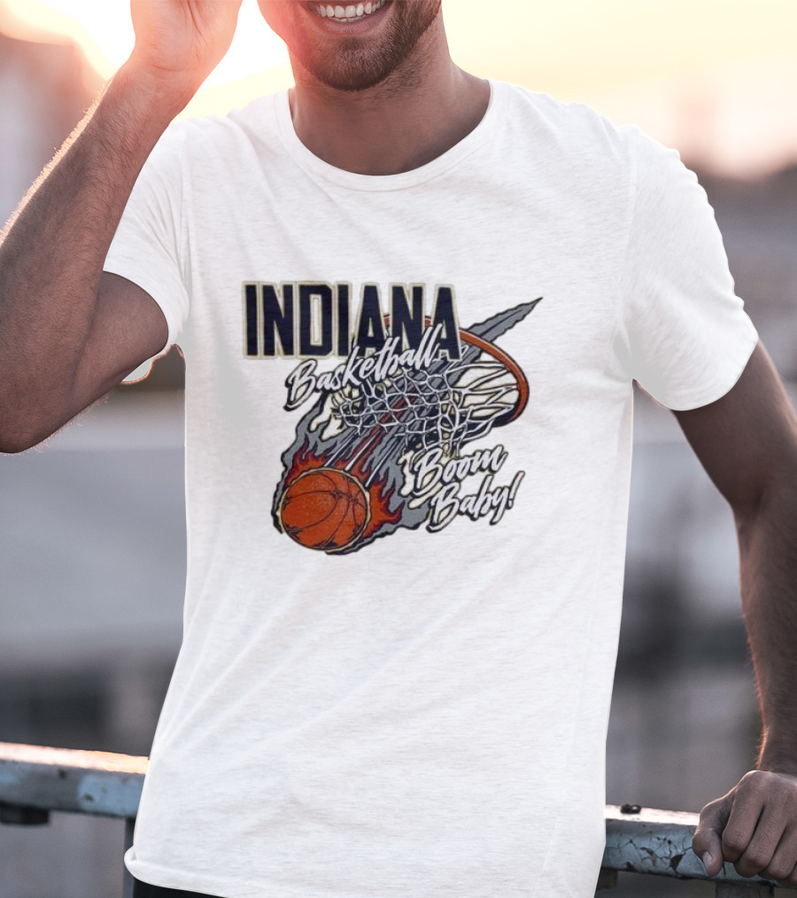 Indiana Pacers Basketball Boom Baby Fireball Slam Dunk T-Shirt
