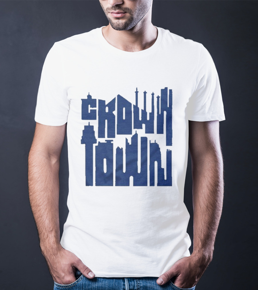 Kansas City Royals Crown Town Skyline Text Art T-Shirt
