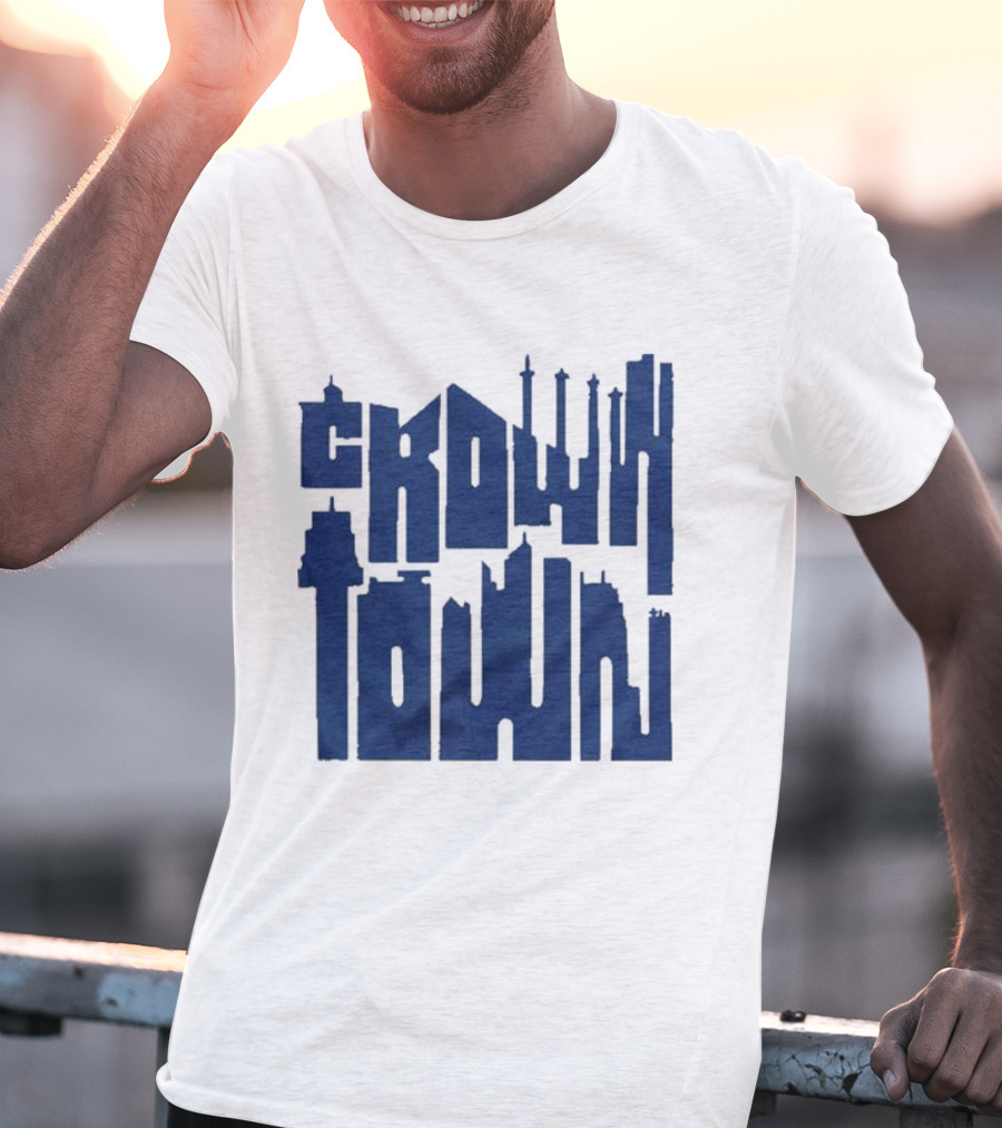 Kansas City Royals Crown Town Skyline Text Art T-Shirt