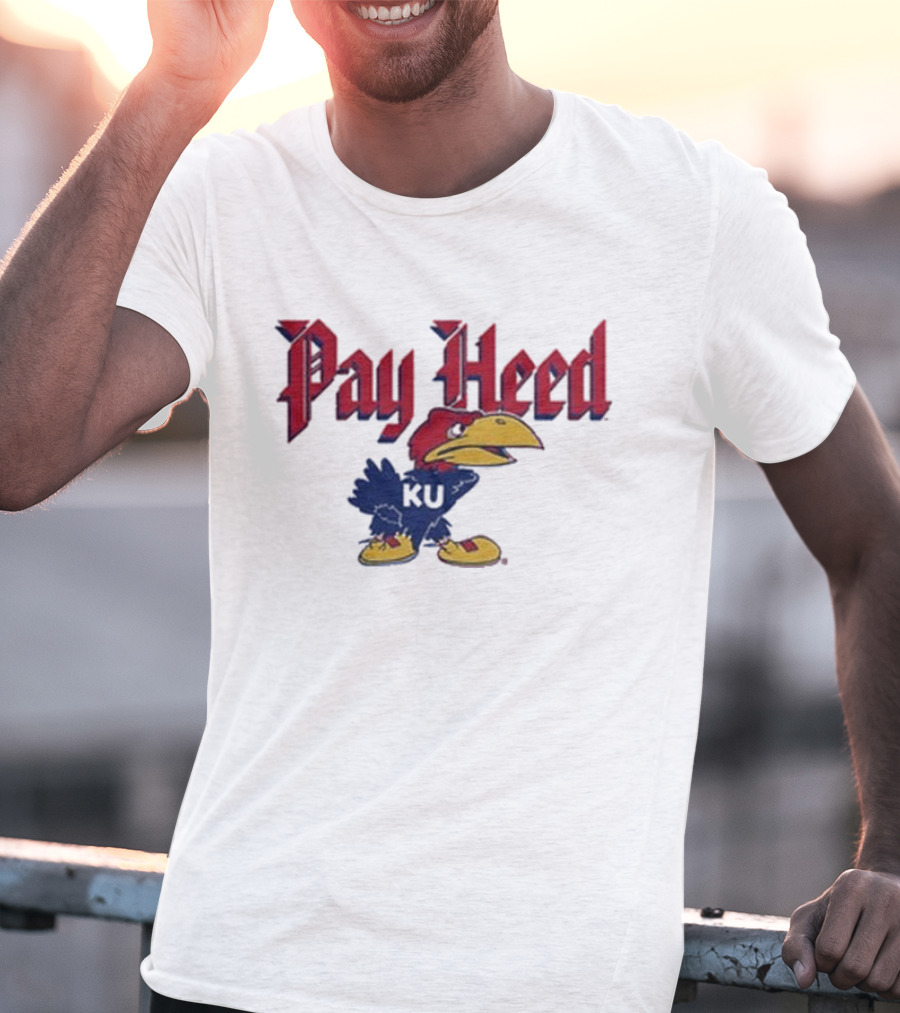 KU Pay Heed Jayhawk Vintage Style T-Shirt