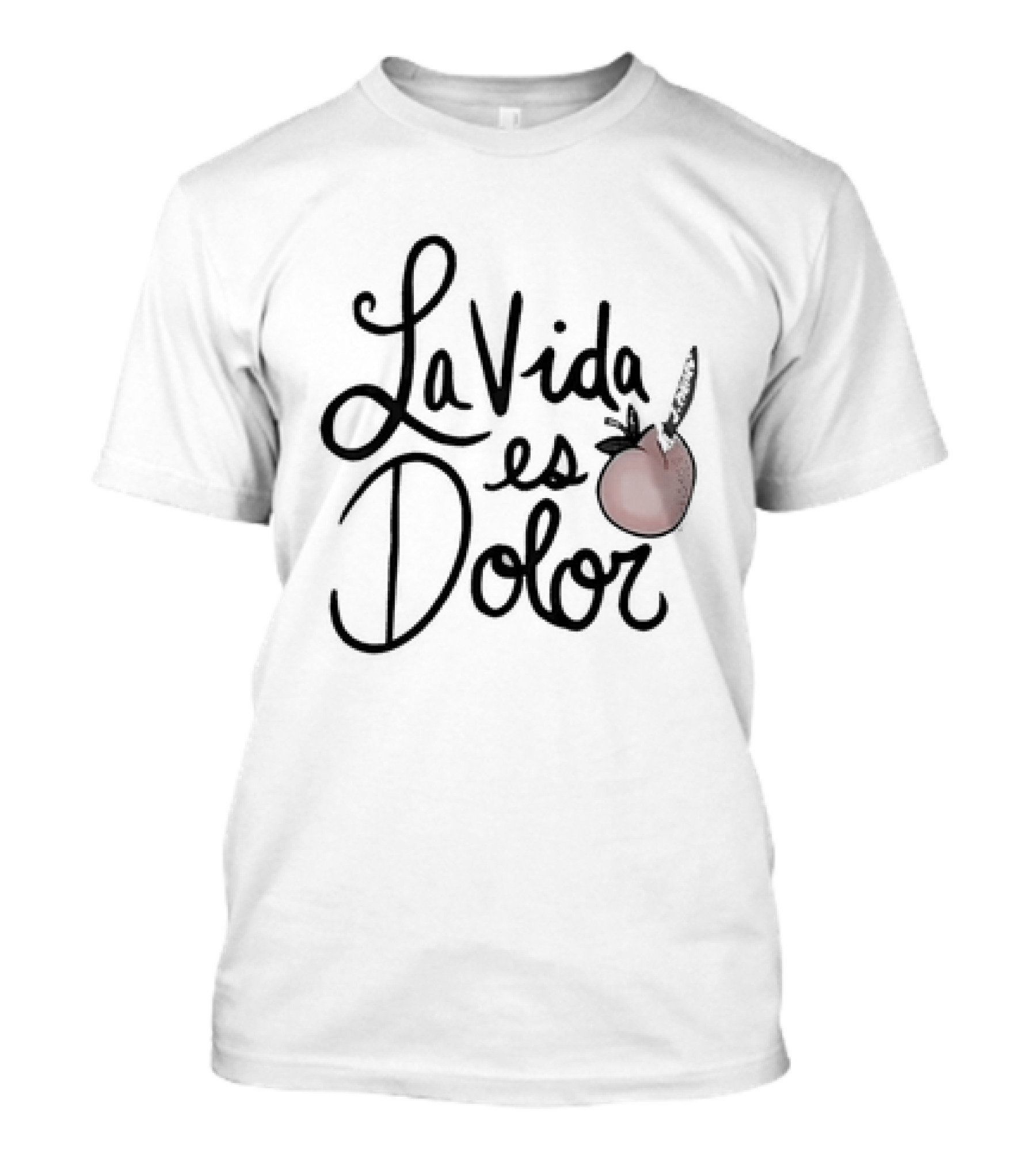 La Vida Es Dolor Red Heart Drawing T-Shirt