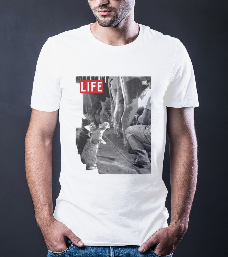 Life Magazine Cats Enjoying Fresh Milk T-Shirt