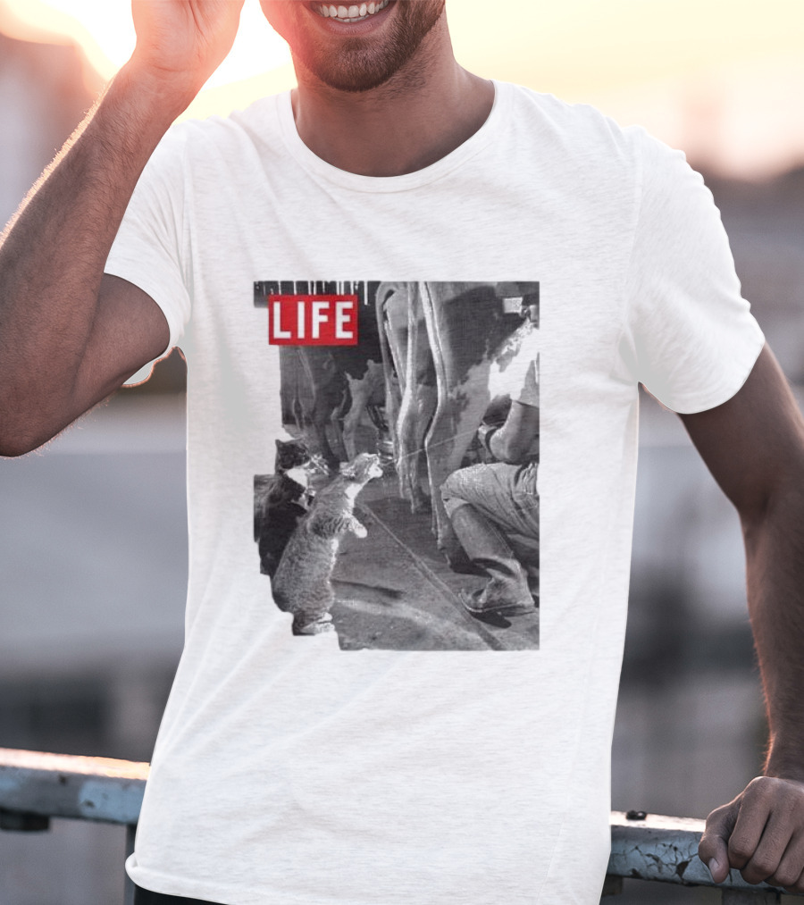 Life Magazine Cats Enjoying Fresh Milk T-Shirt