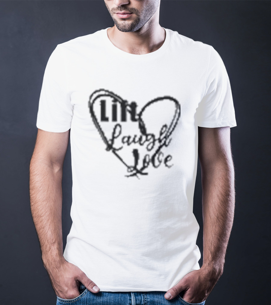 Lift Laugh Love Scribbled Heart Dark Mode T-Shirt